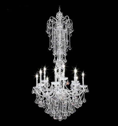 James R. Moder 94218S22 12 Light Chandelier, Silver