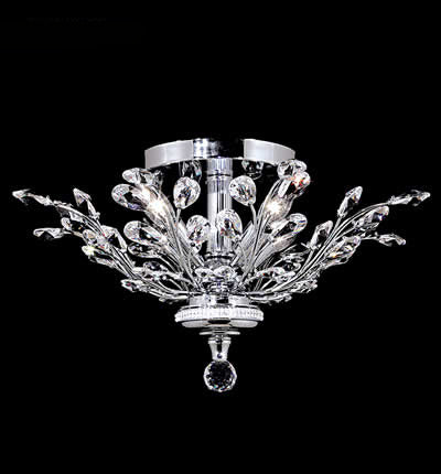 James R. Moder 94454S22 Four Light Flush Mount, Silver