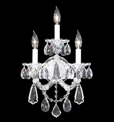 James R. Moder 94703S22 Three Light Wall Sconce, Silver