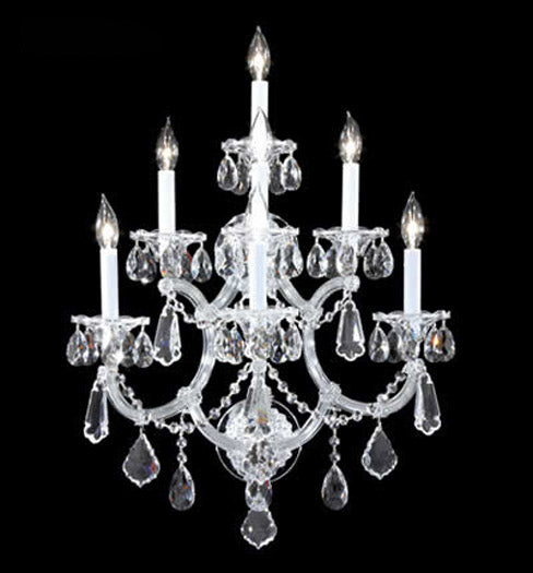 James R. Moder 94707S22 Seven Light Wall Sconce, Silver