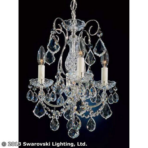 Schonbek 3648-40H Four Light Chandelier, Polished Silver