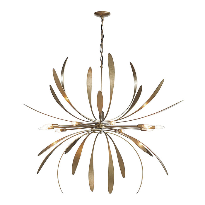 Hubbardton Forge 104355-SKT-84 Ten Light Chandelier, Soft Gold