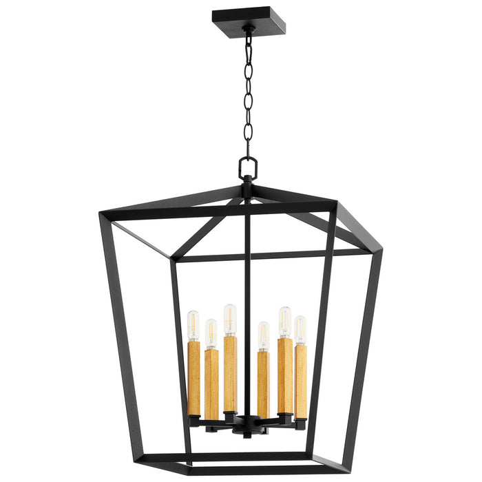Cyan 10376 Six Light Chandelier, Noir