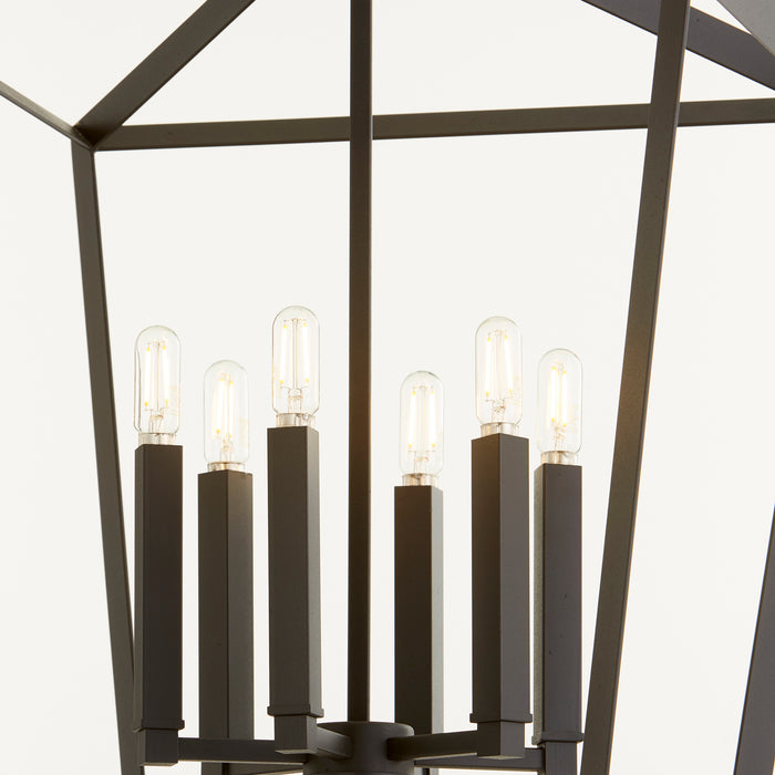 Cyan 10376 Six Light Chandelier, Noir