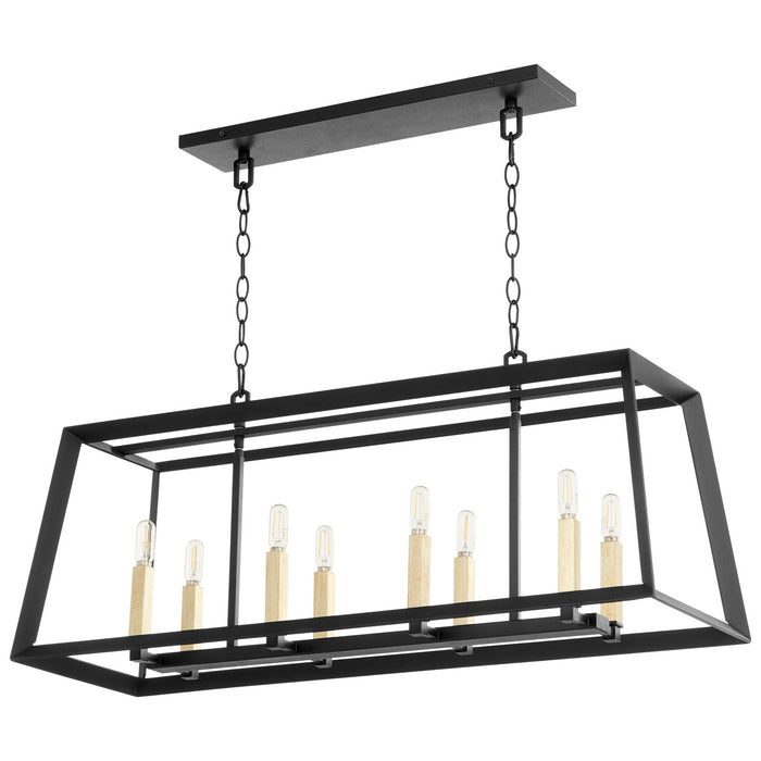 Cyan 10378 Eight Light Island Pendant, Noir