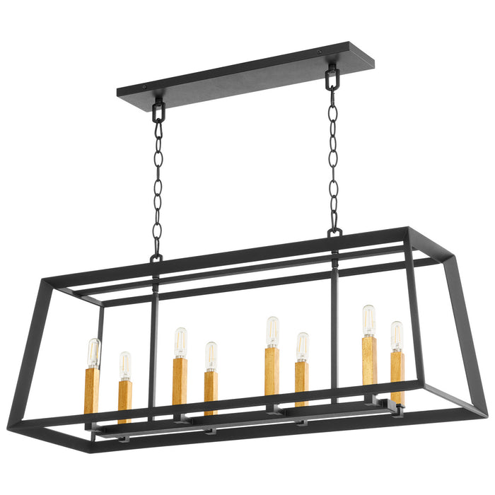 Cyan 10378 Eight Light Island Pendant, Noir
