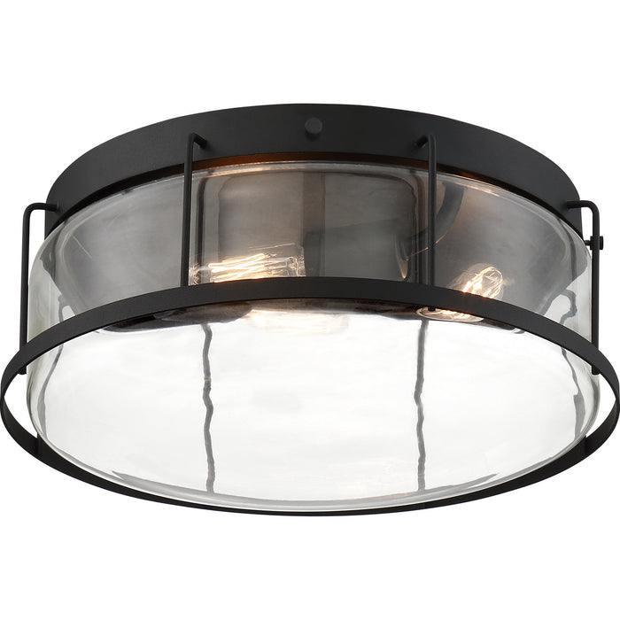 Quoizel LUD1613EK Three Light Flush Mount, Earth Black