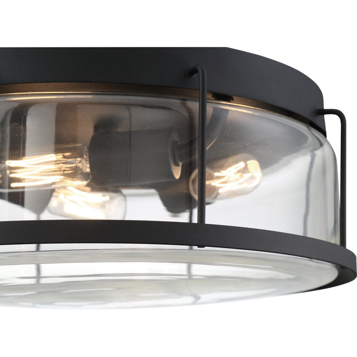 Quoizel LUD1613EK Three Light Flush Mount, Earth Black