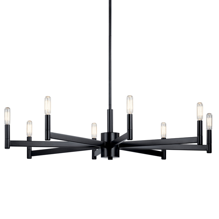 Kichler 43857BK Eight Light Chandelier, Black