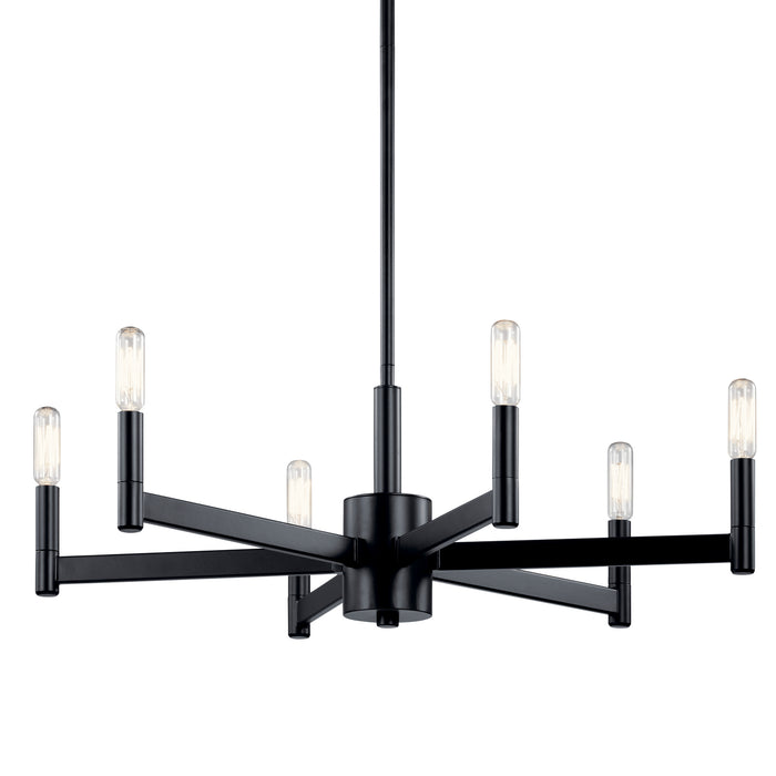 Kichler 43859BK Six Light Chandelier, Black