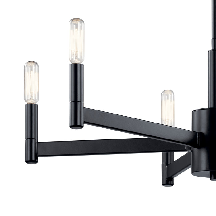 Kichler 43859BK Six Light Chandelier, Black