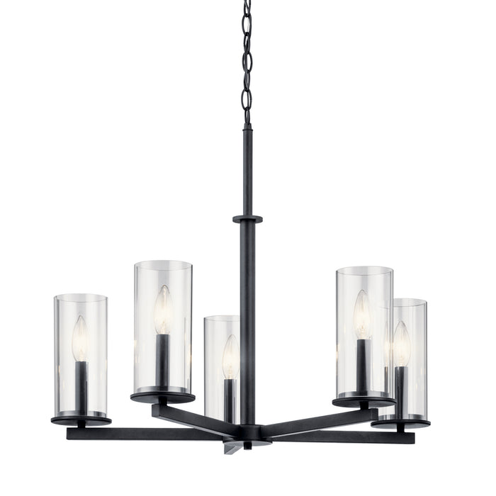 Kichler 43999BK Five Light Chandelier, Black
