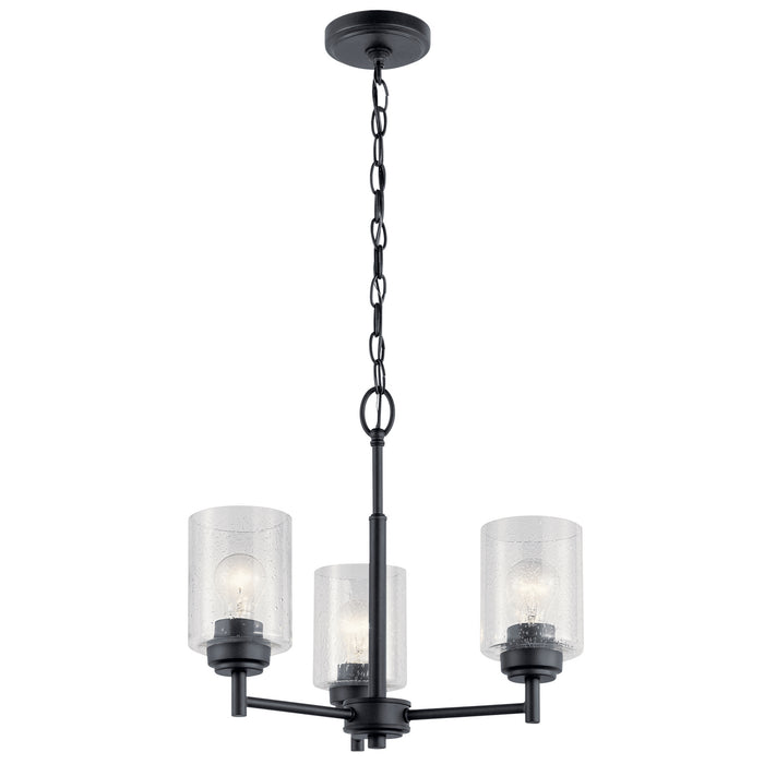 Kichler 44029BK Three Light Mini Chandelier, Black