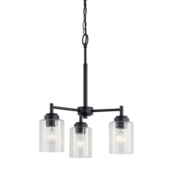 Kichler 44029BK Three Light Mini Chandelier, Black