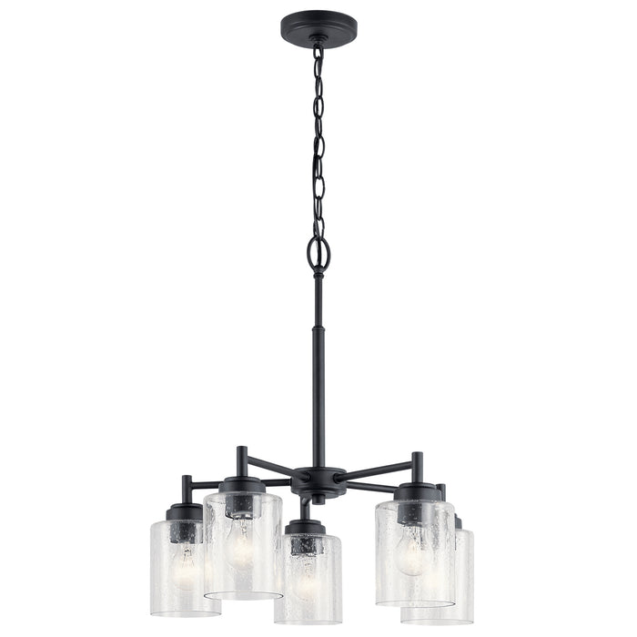 Kichler 44030BK Five Light Chandelier, Black