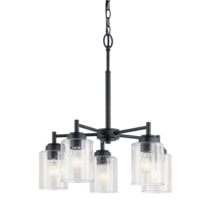 Kichler 44030BK Five Light Chandelier, Black