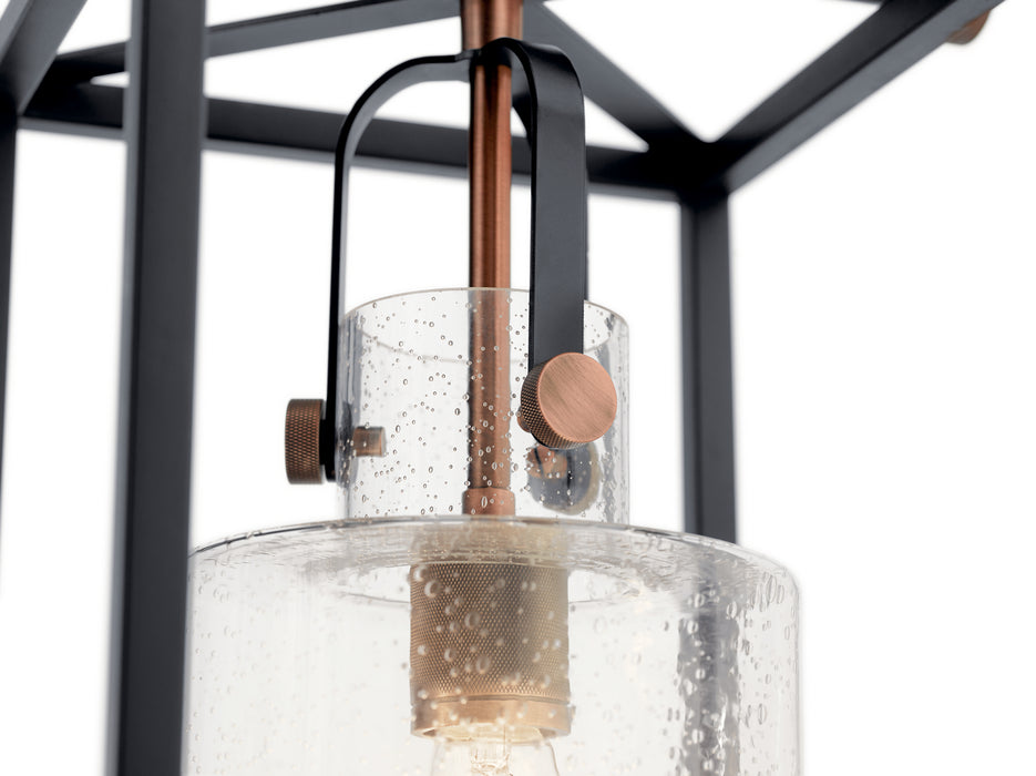 Kichler 52033BK Three Light Linear Chandelier, Black