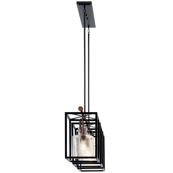 Kichler 52033BK Three Light Linear Chandelier, Black