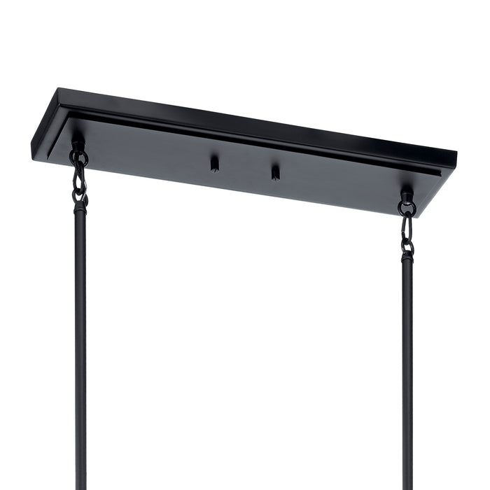 Kichler 52033BK Three Light Linear Chandelier, Black