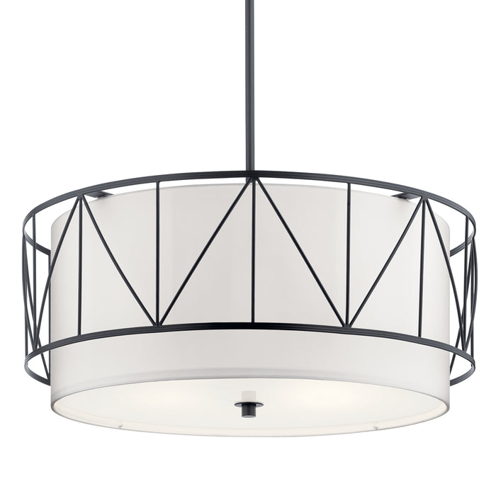 Kichler 52072BK Four Light Pendant, Black