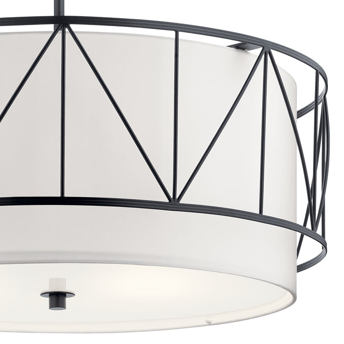 Kichler 52072BK Four Light Pendant, Black