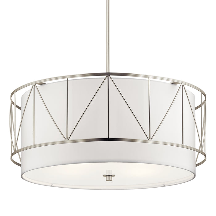 Kichler 52072SN Four Light Pendant, Satin Nickel