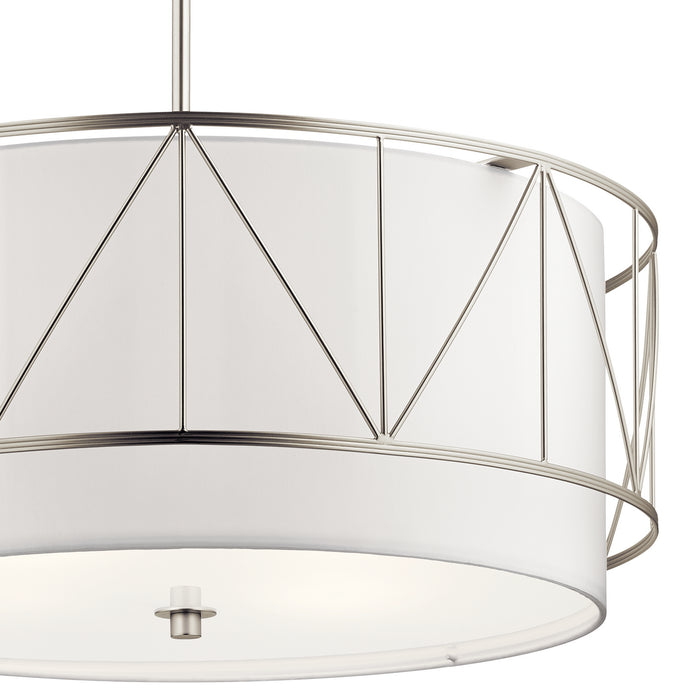 Kichler 52072SN Four Light Pendant, Satin Nickel