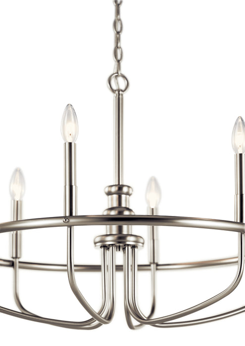 Kichler 52304NI Six Light Chandelier, Brushed Nickel