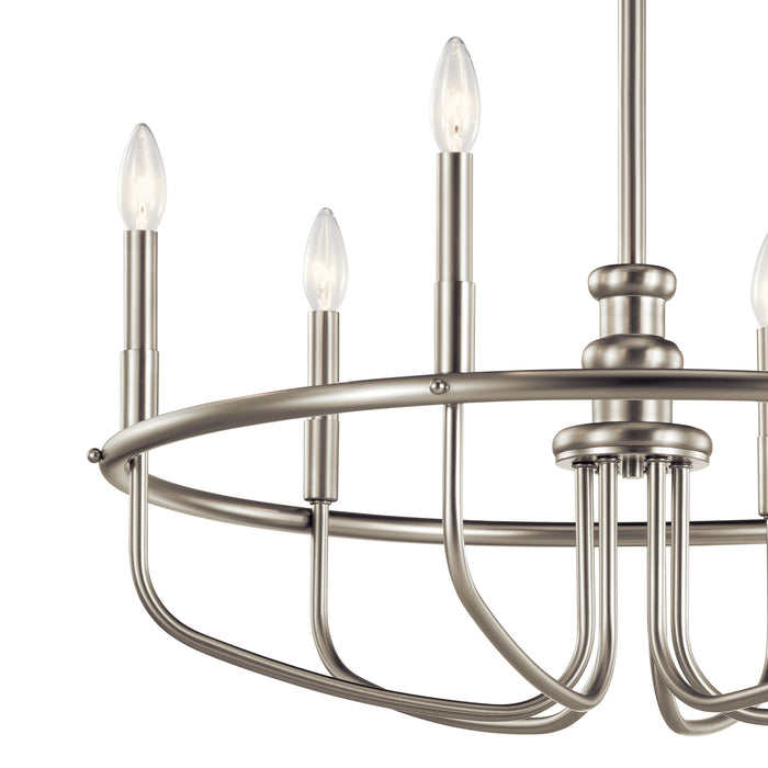 Kichler 52304NI Six Light Chandelier, Brushed Nickel