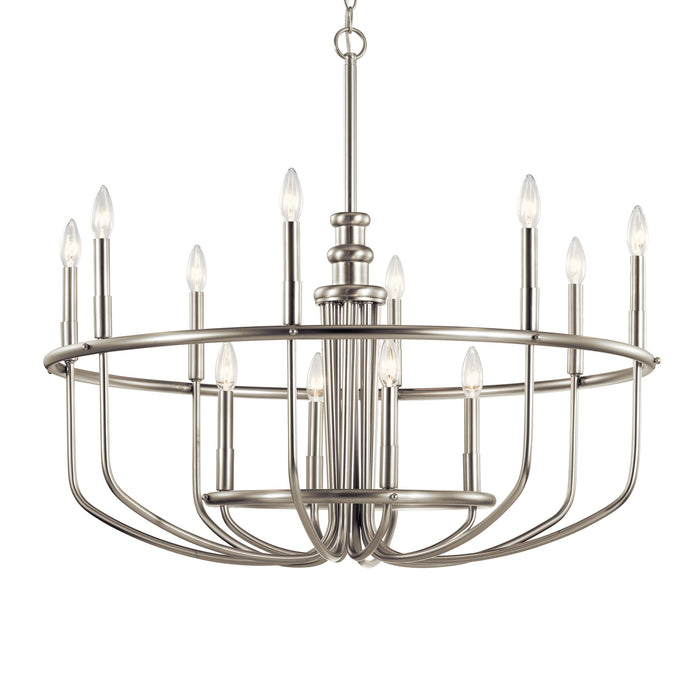 Kichler 52305NI 12 Light Chandelier, Brushed Nickel