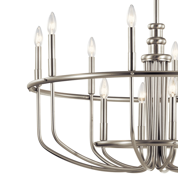 Kichler 52305NI 12 Light Chandelier, Brushed Nickel