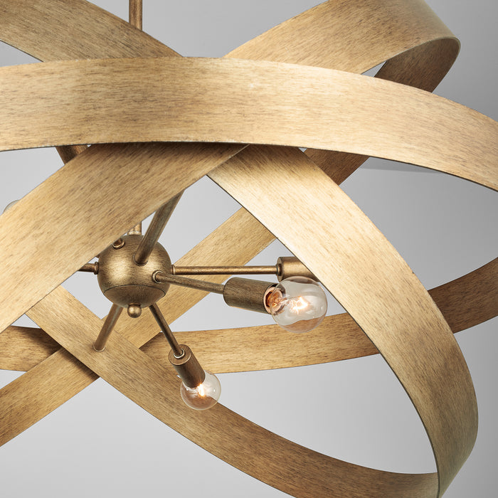 Capital Lighting 439061ML Six Light Chandelier, Mystic Lustre