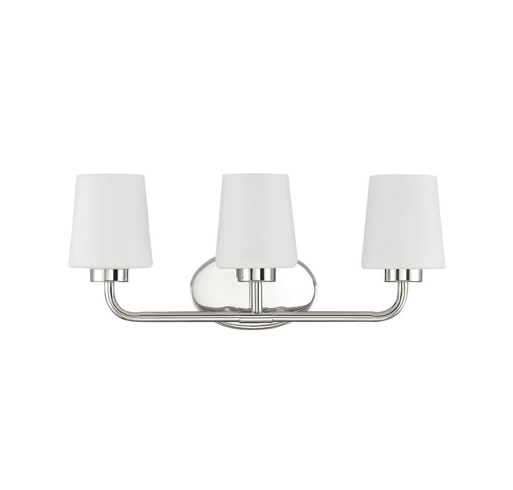 Savoy House 8-4090-3-109 Three Light Bath Bar, Polished Nickel
