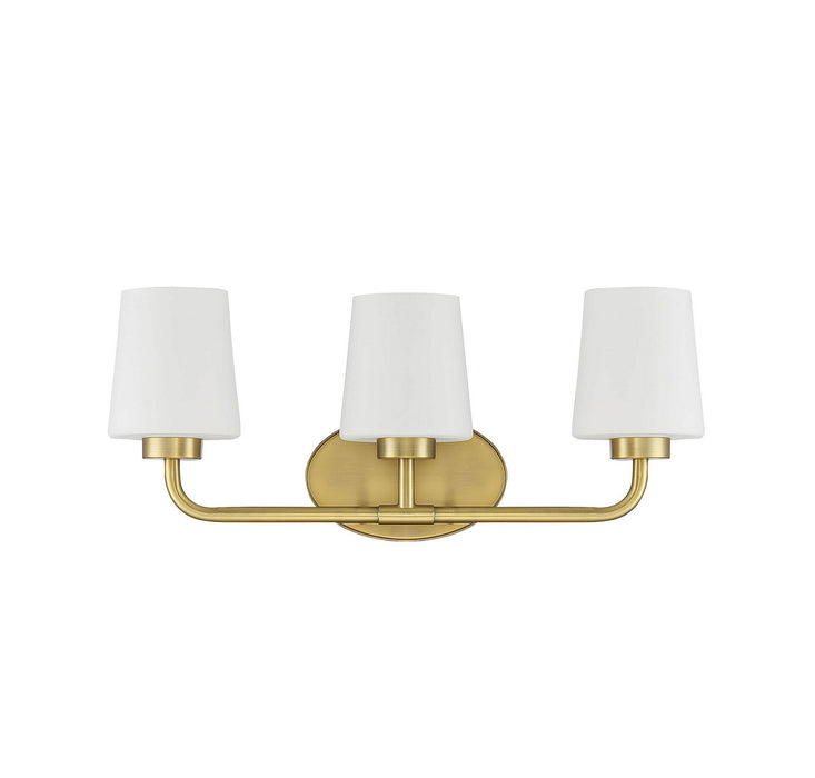 Savoy House 8-4090-3-322 Three Light Bath Bar, Warm Brass