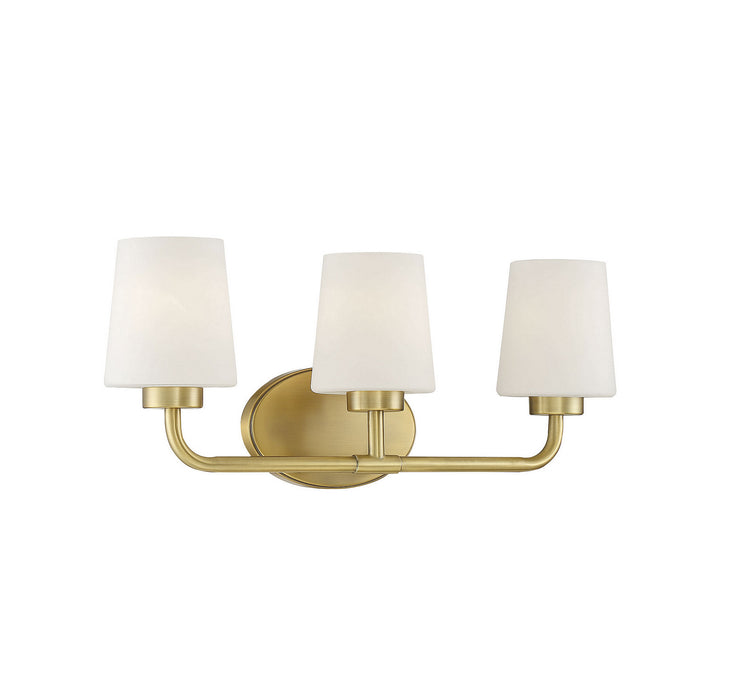 Savoy House 8-4090-3-322 Three Light Bath Bar, Warm Brass