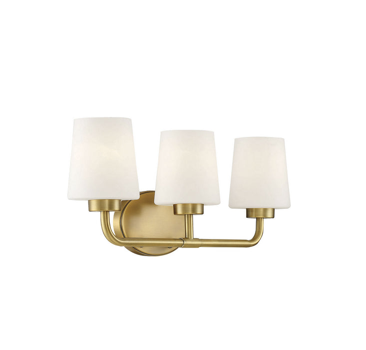 Savoy House 8-4090-3-322 Three Light Bath Bar, Warm Brass