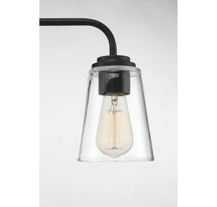 Meridian M80044MBK Three Light Bathroom Vanity Light, Matte Black