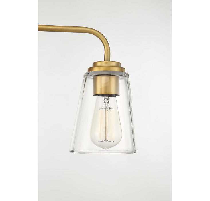 Meridian M80044NB Three Light Bathroom Vanity Light, Natural Brass