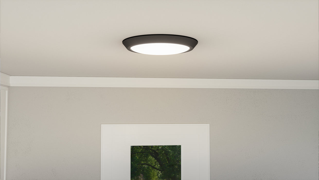 Quoizel VRG1616EK LED Flush Mount, Earth Black
