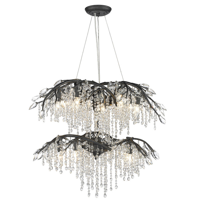 Golden 9903-18 BI 18 Light Chandelier, Black Iron