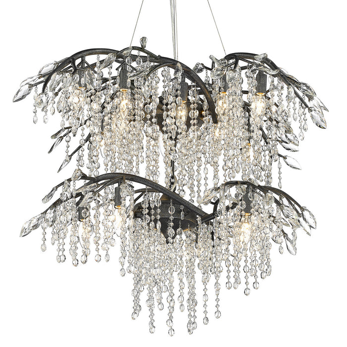 Golden 9903-18 BI 18 Light Chandelier, Black Iron