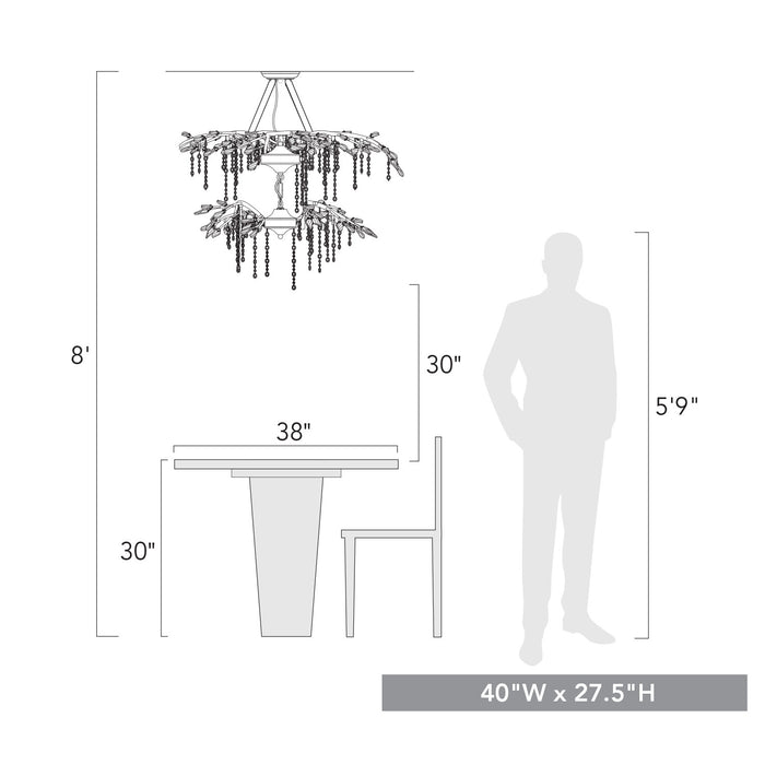 Golden 9903-18 BI 18 Light Chandelier, Black Iron