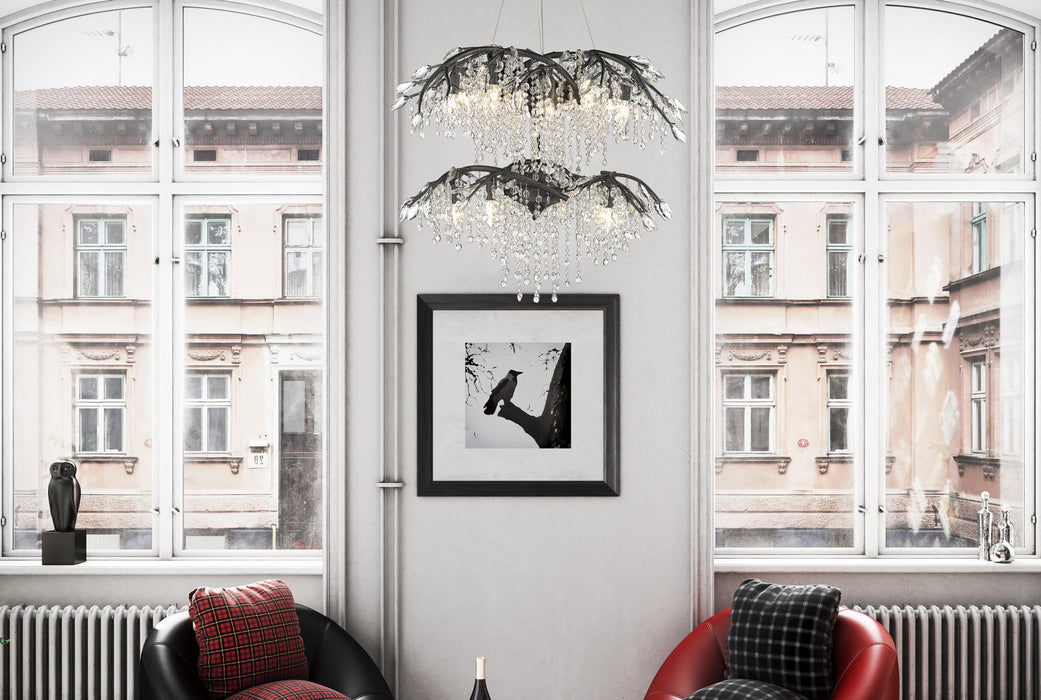 Golden 9903-18 BI 18 Light Chandelier, Black Iron