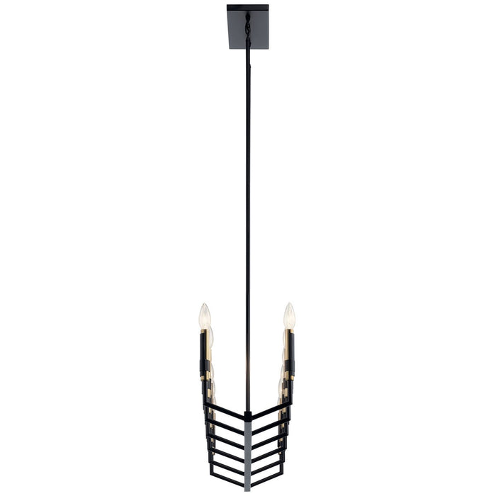 Kichler 52350BK 12 Light Linear Chandelier, Black