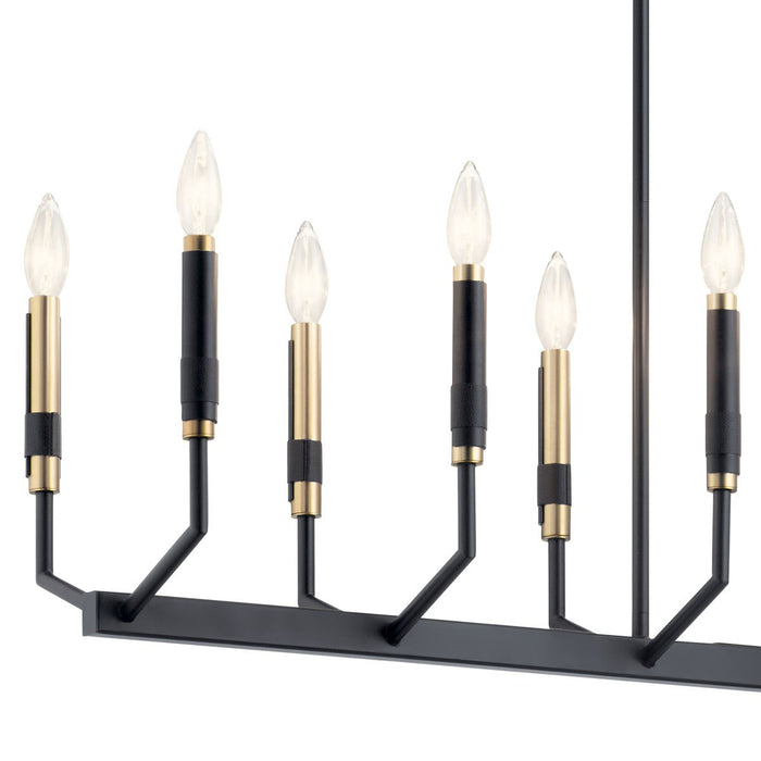 Kichler 52350BK 12 Light Linear Chandelier, Black