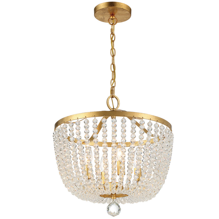Crystorama 604-GA Four Light Chandelier, Antique Gold