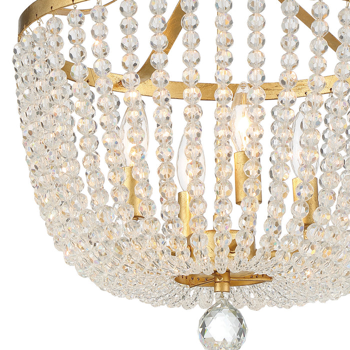 Crystorama 604-GA Four Light Chandelier, Antique Gold