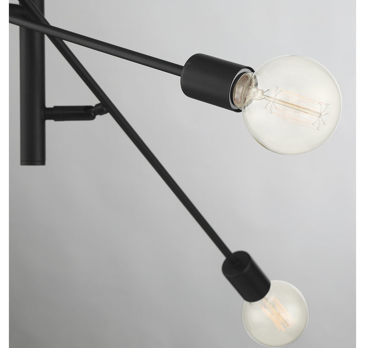Meridian M10084MBK Six Light Chandelier, Matte Black