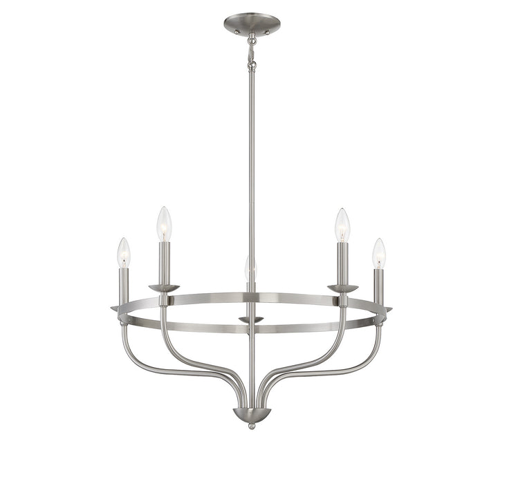 Meridian M10087BN Five Light Chandelier, Brushed Nickel