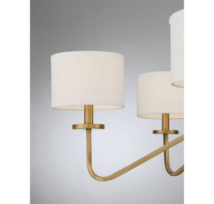 Meridian M10092NB Six Light Chandelier, Natural Brass